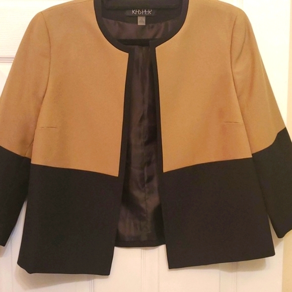 Kasper color block open front blazer - Picture 1 of 11